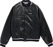 Palm Angels Kids' Coated Varsity Bomber Jacket