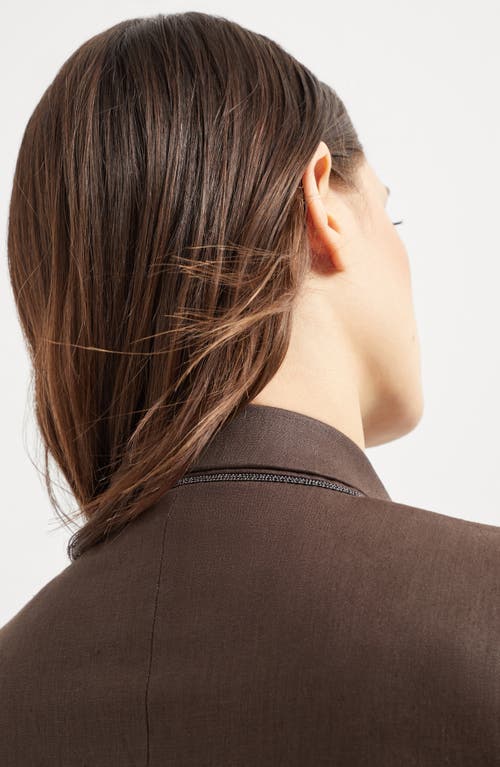 Brunello Cucinelli Twill Blazer In Chocolate