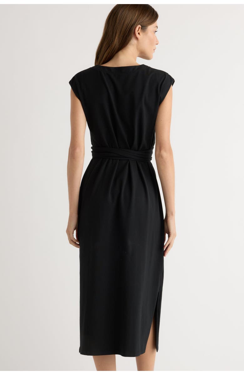 Modern Citizen Fei Tie-Front Organic Cotton Dress, Alternate, color, Black