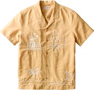 Marine Layer Embroidered Cotton & Linen Resort Shirt