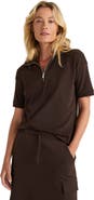 Haven Well Within Organic Cotton Interlock Half-Zip Collared Top