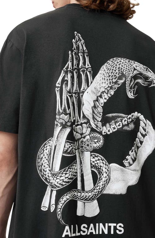 Allsaints Asp Graphic T-shirt In Washed Black