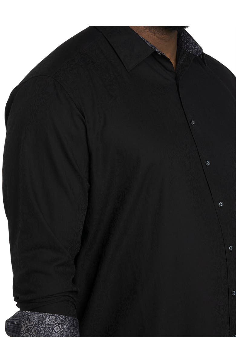 Robert Graham DXL Luther Tonal Sport Shirt, Alternate, color, Black