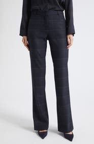 MARELLA Galante Plaid Wool Blend Straight Leg Pants