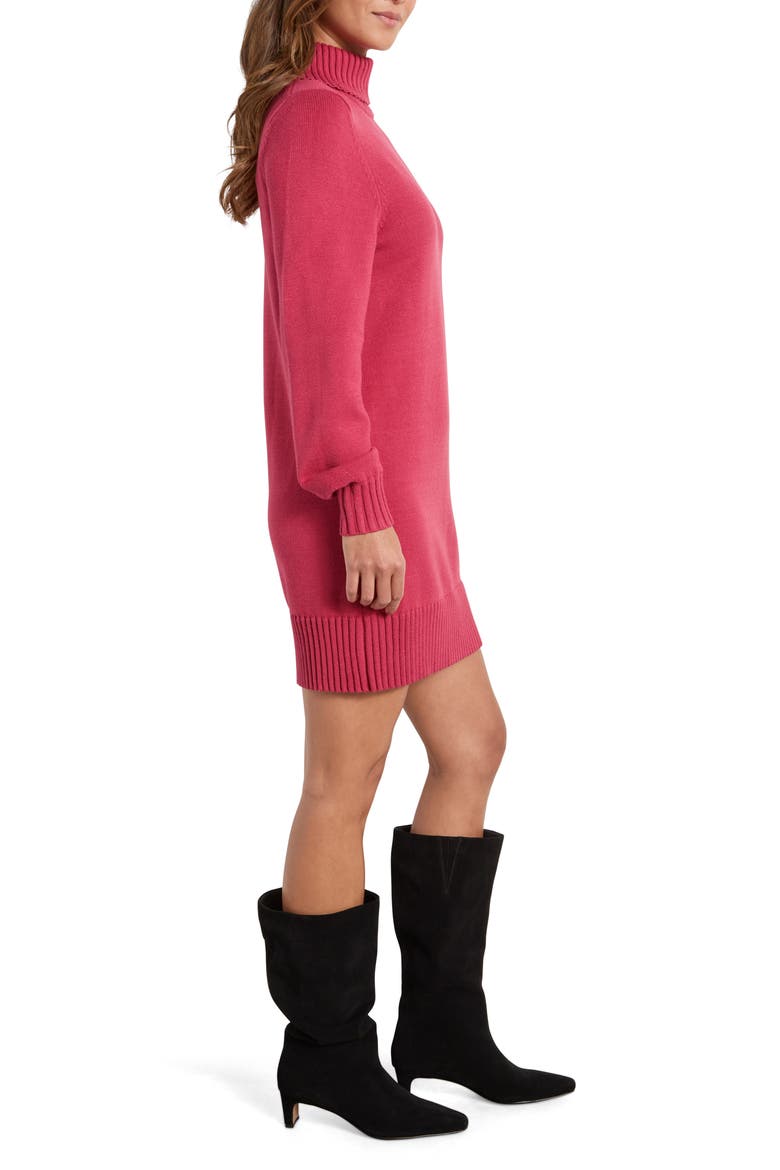 Freya Turtleneck Long Sleeve Sweater Minidress, Alternate, color, RED GRAPE