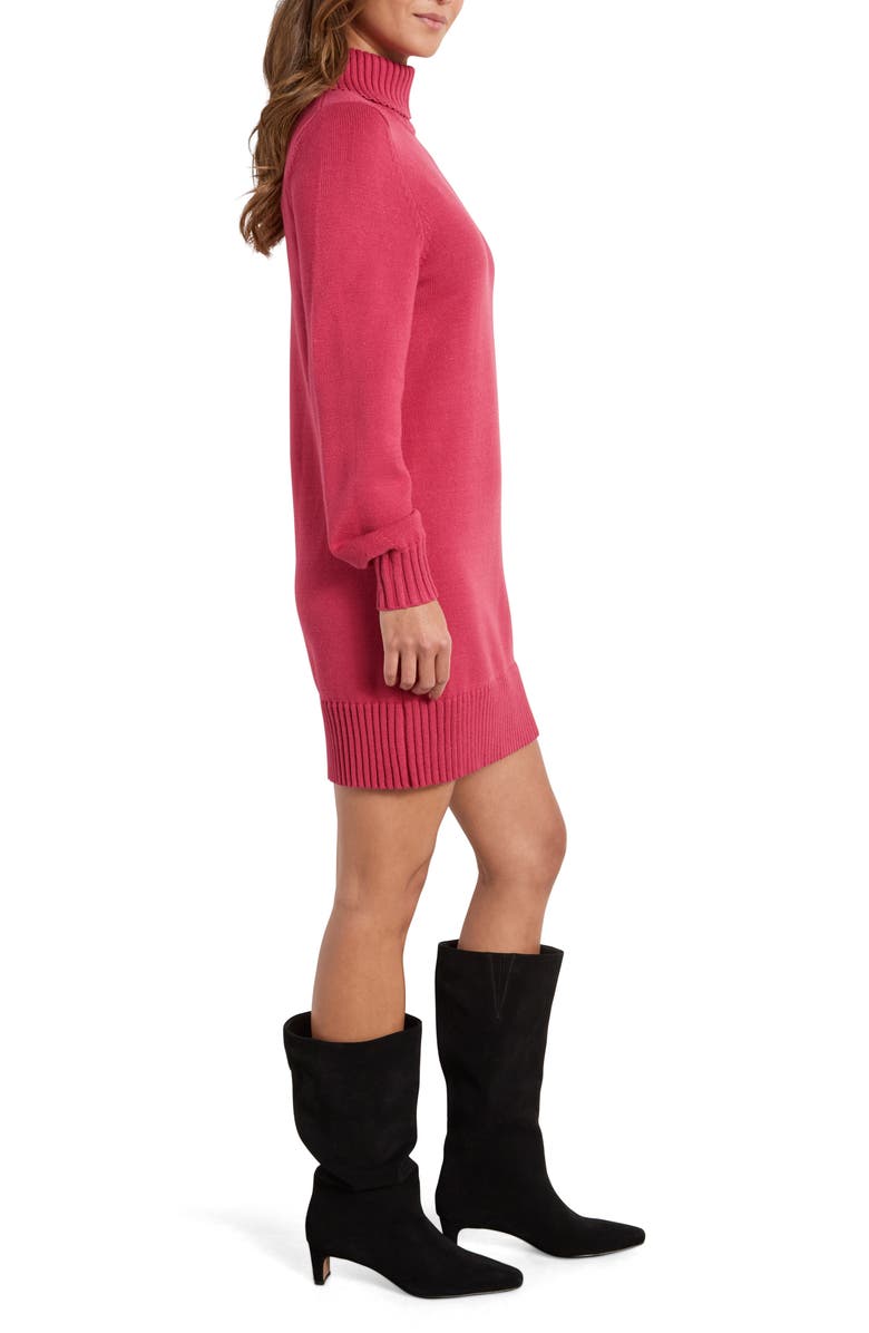 Splendid Freya Turtleneck Long Sleeve Sweater Minidress, Alternate, color, Red Grape