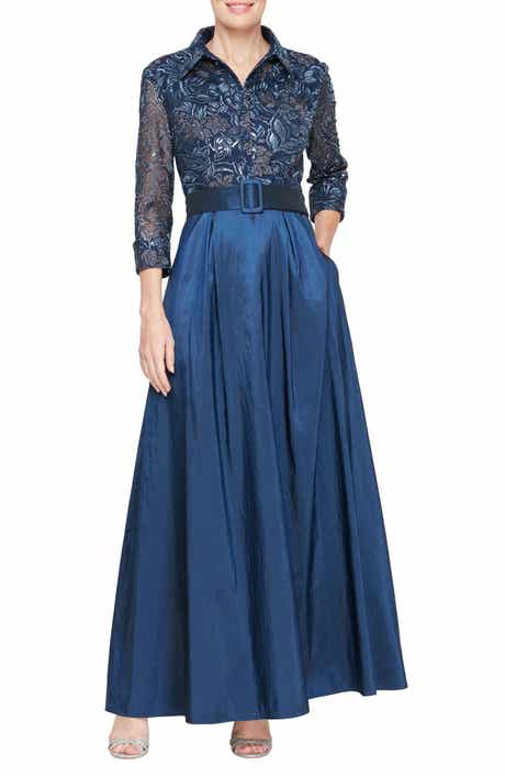 Alex Evenings Embroidered A-Line Cocktail Dress