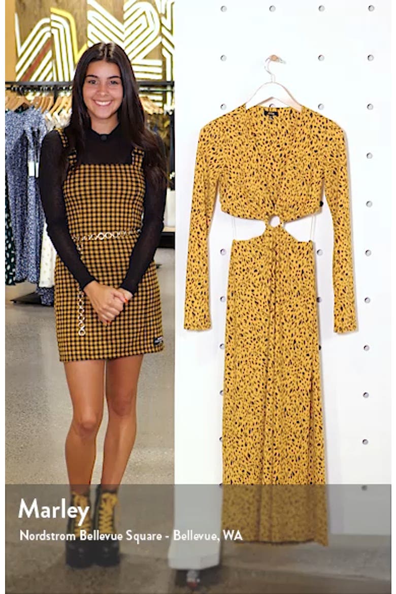 Lola Leopard Print Cutout Detail Long Sleeve Midi Dress video