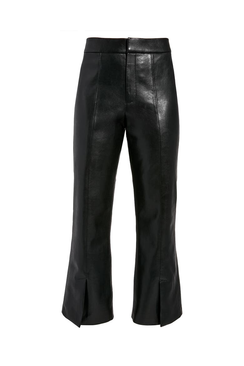 Rowan Leather Cropped Flare Pants, Alternate, color, Black