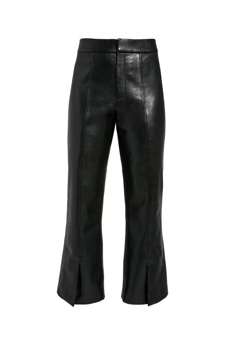 AS by DF Rowan Leather Cropped Flare Pants, Alternate, color, Black
