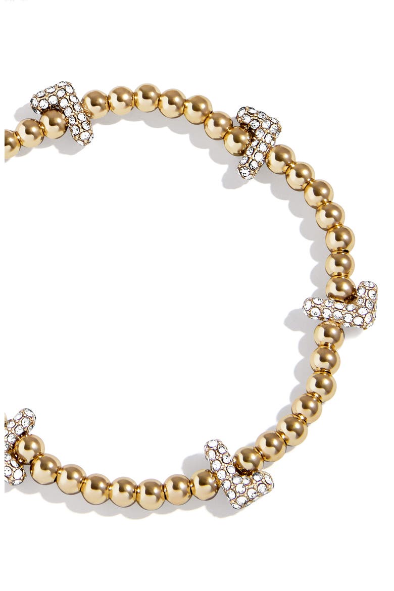 Pavé Pisa Station Beaded Bracelet, Alternate, color, GOLD L