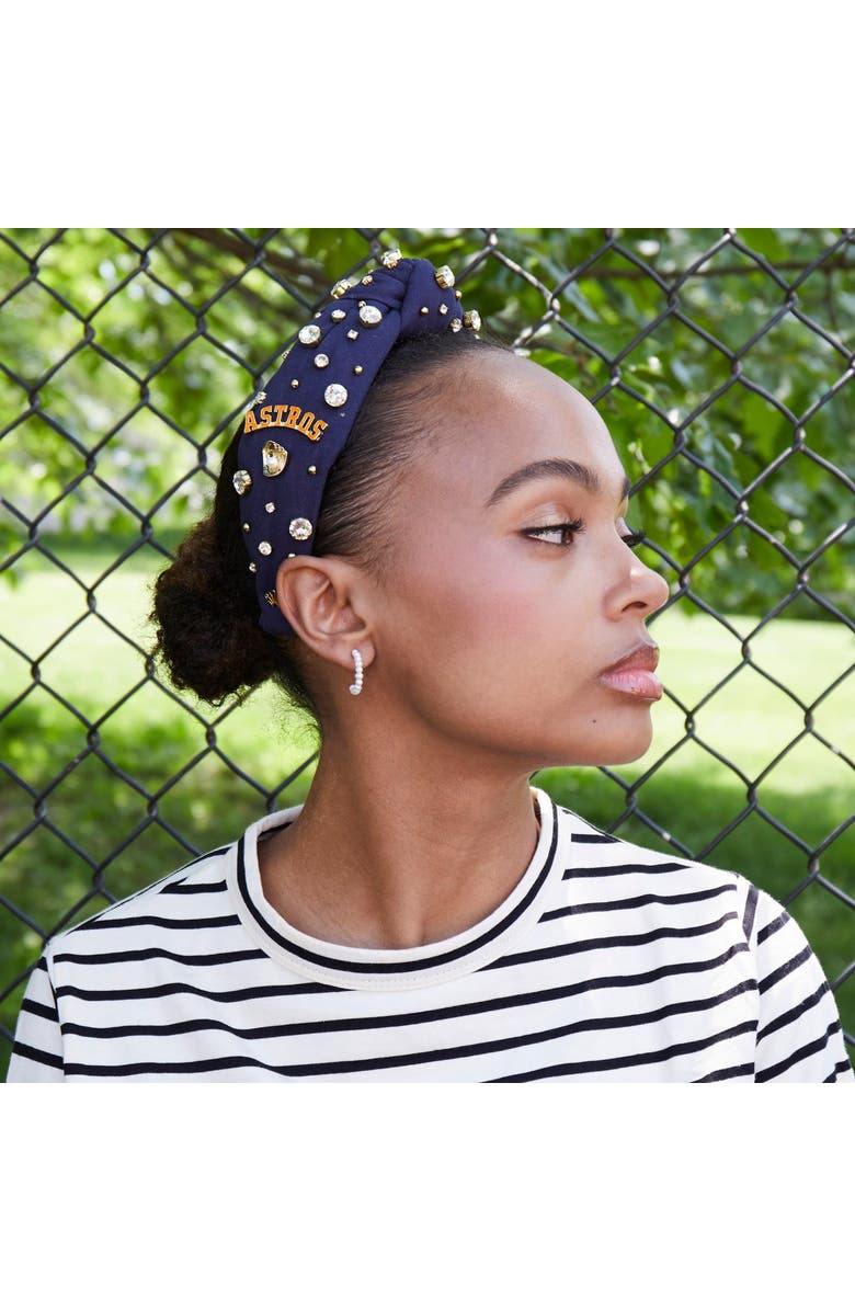 Lele Sadoughi MLB Houston Astros Embellished Headband, Alternate, color, Navy 400