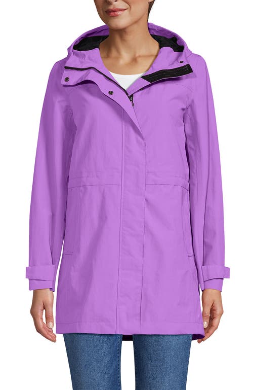 Lands' End Squall Hooded Waterproof Raincoat In Soft Orchid