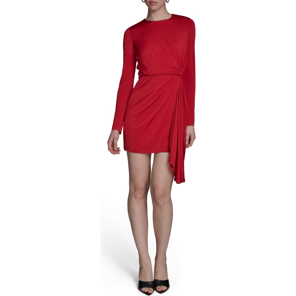 Bcbg Twisted Long Sleeve Minidress In Red