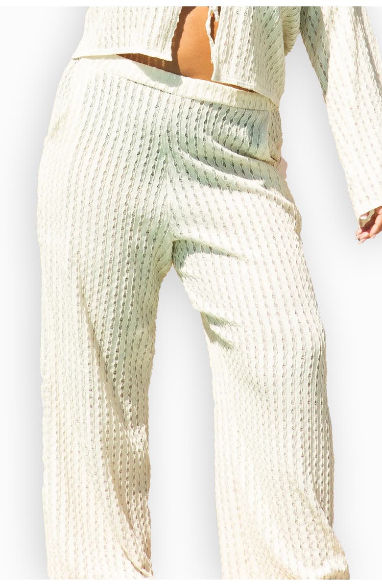 FASHION-SZN CURVE Wide Leg Crochet Resort Pants, Main, color, Beige