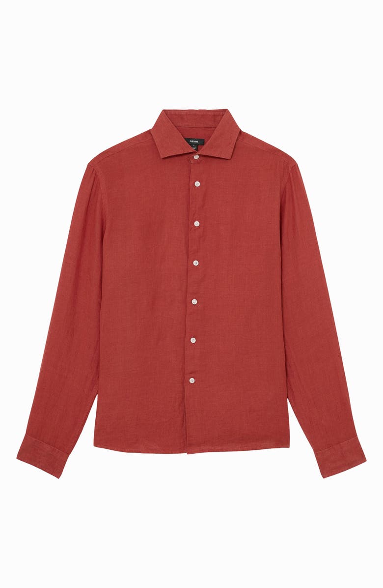 Reiss Ruban Linen Button-Up Shirt, Alternate, color, 