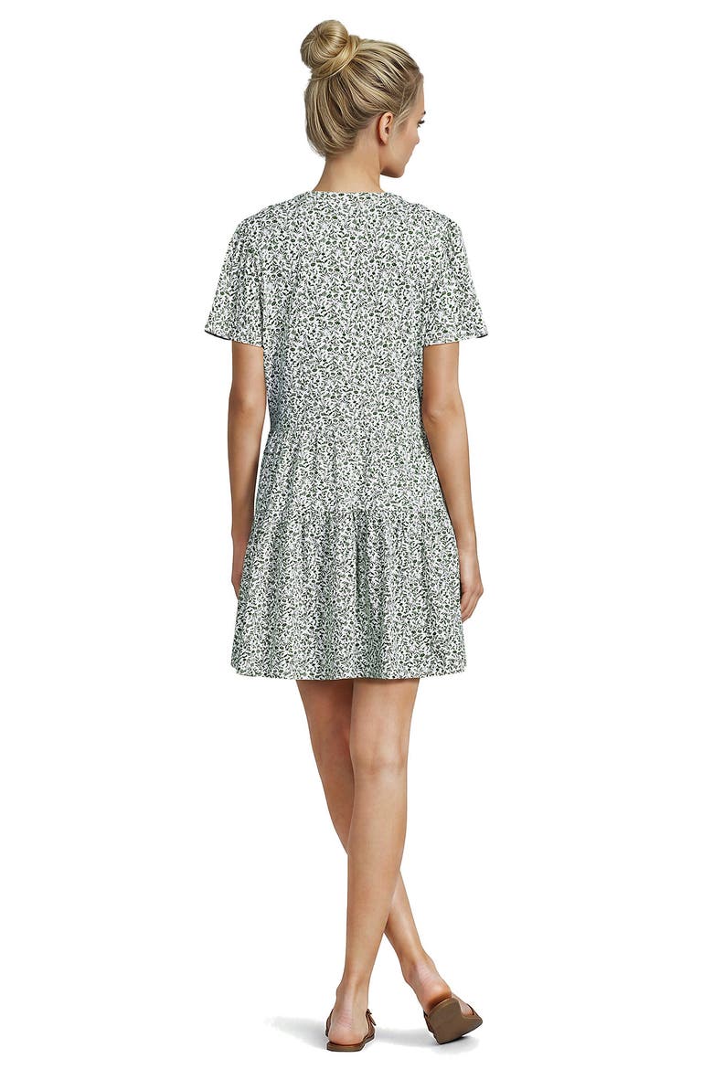 Cotton Jersey Tiered Mini Dress, Alternate, color, Fresh Clover Pressed Flower
