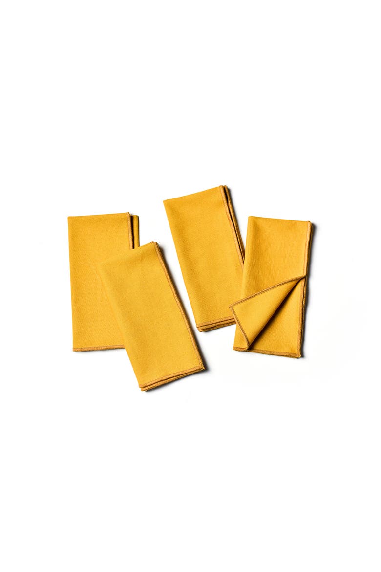 Brass Color Block Napkins Set of 4, Alternate, color, Yellow
