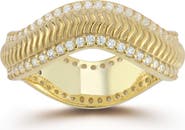 CHLOE AND MADISON Cubic Zirconia Wavy Band Ring