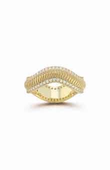 CHLOE AND MADISON Cubic Zirconia Wavy Band Ring