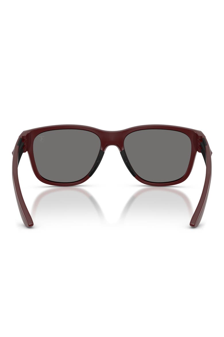 57mm Polarized Pillow Sunglasses, Alternate, color, RED BORDAUX MATTE / GREY