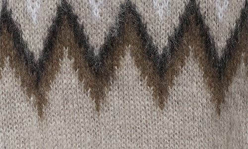 Acne Studios Kissick Fair Isle Padded Mohair & Wool Blend Turtleneck Sweater In Gray