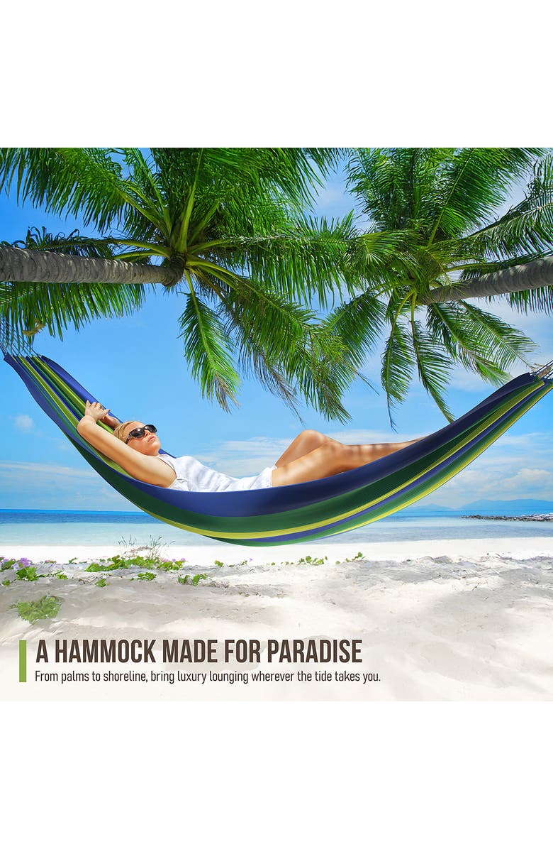 SORBUS Double Hammock, Alternate, color, Blue/ Green