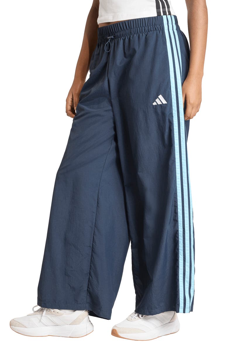 adidas 3-Stripe Wide Leg Track Pants, Main, color, Night Navy/ Icey Blue