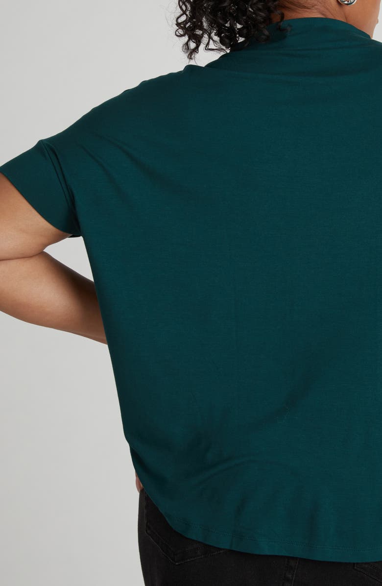 Universal Standard Petra Short Sleeve Top, Alternate, color, Forest Green