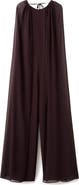MANGO Capelet Sleeve Wide Leg Jumpsuit