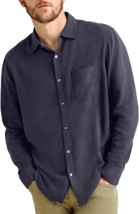 Rosedale Standard Fit Textured Silk & Cotton Button-Up Shirt