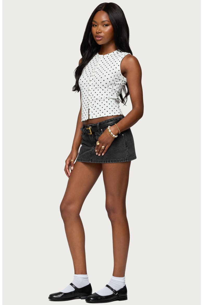 Rosalind Polka Dot Button-Up Tank Top, Alternate, color, WHITE