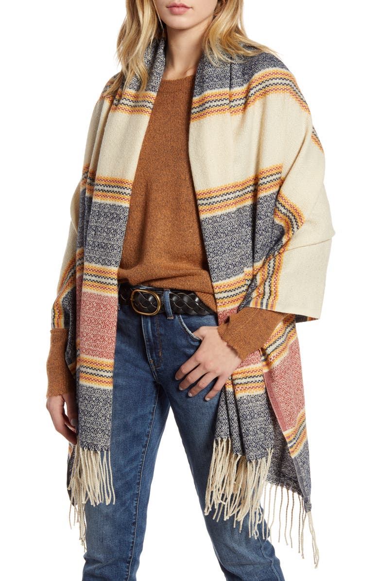 Treasure & Bond Stripe Blanket Wrap, Main, color, 