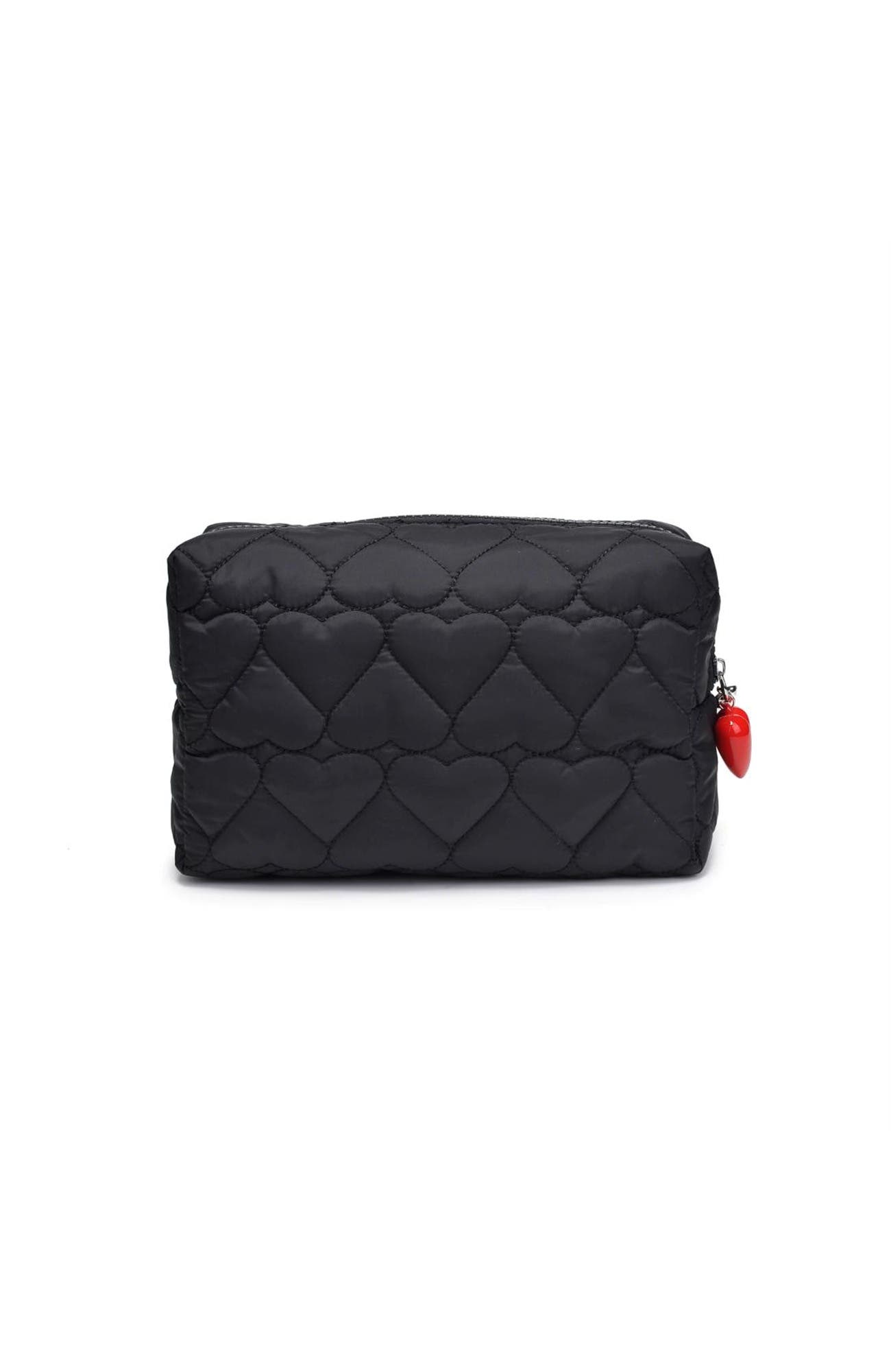 Pull My Heart Cosmetic & Travel Organizer Pouch, Alternate, color, Black