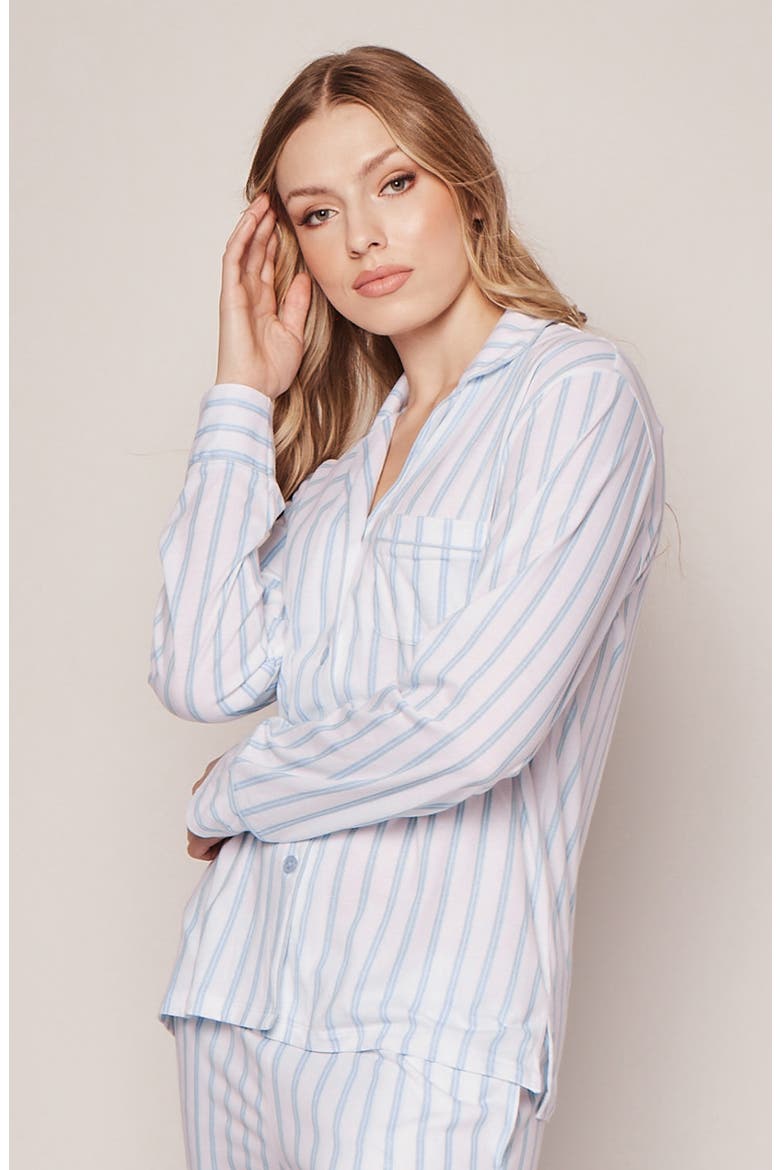 Stripe Classic Pima Cotton Pajamas, Alternate, color, WHITE