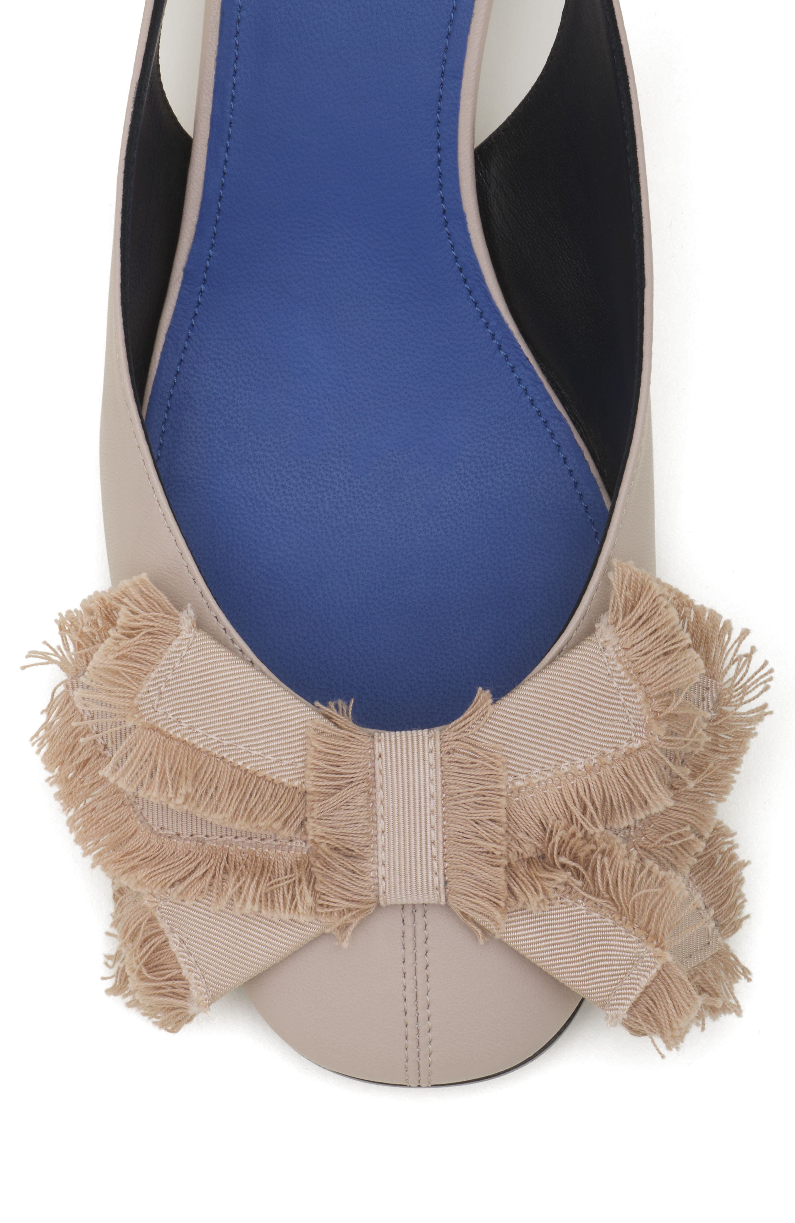 Heeled Slingback Ballerina In Leather, Alternate, color, Sand