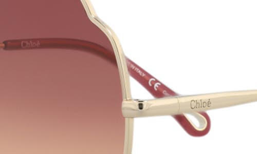 Chloé Core 60mm Round Sunglasses In Gold Gold Red