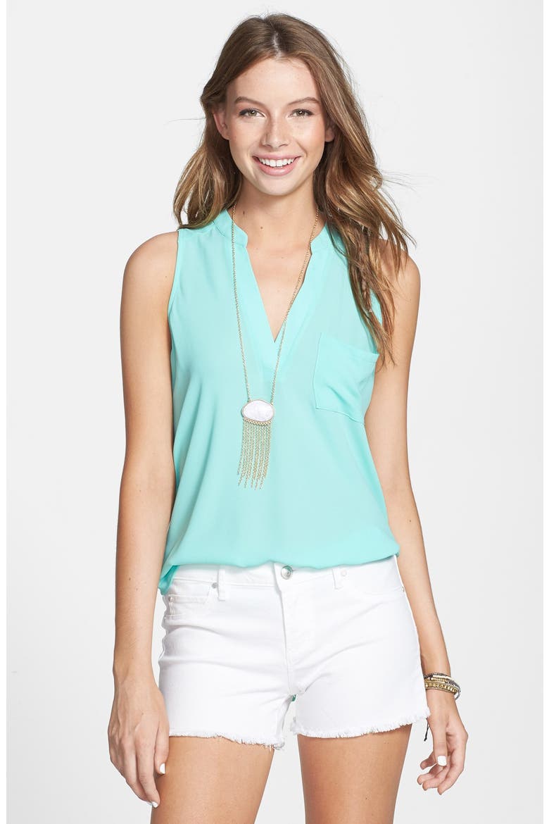 'Madre' Cutoff Denim Shorts, Main, color, WHITE