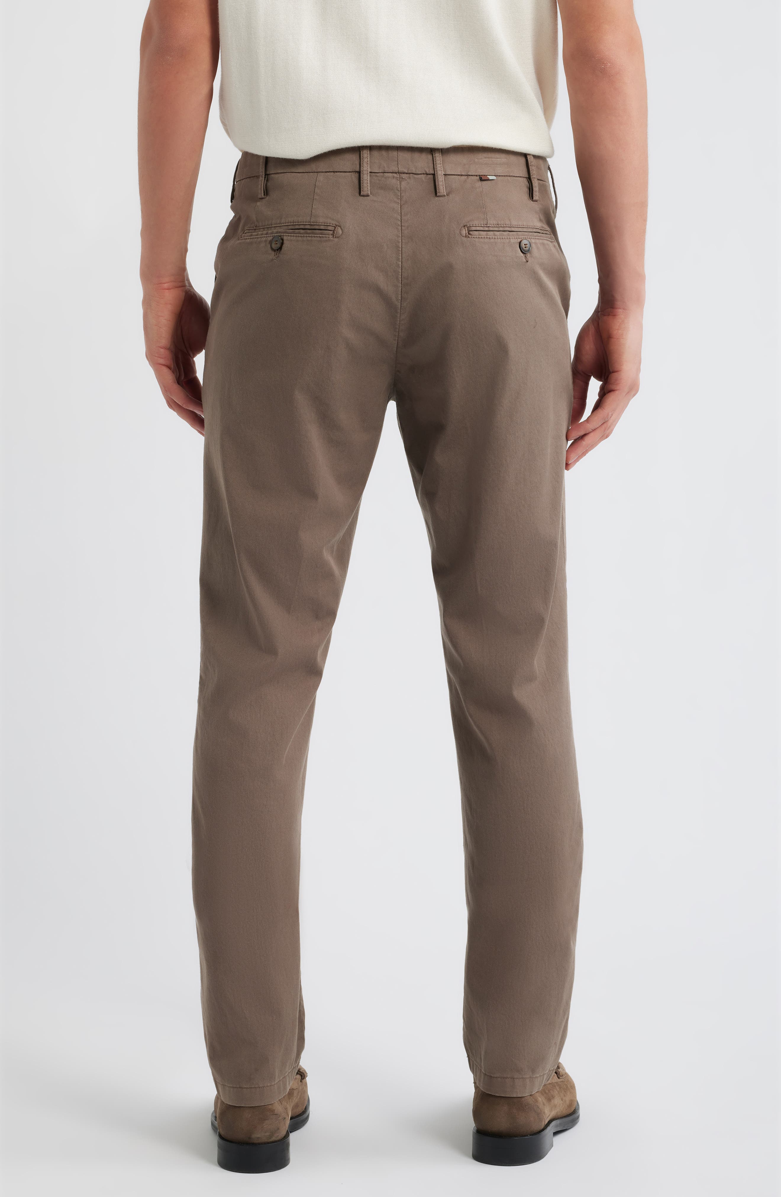 Flat Front Stretch Cotton Blend Gabardine Chinos - image 2