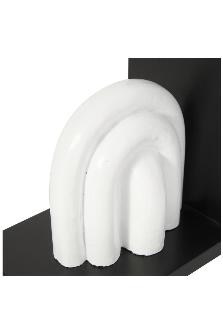 Contemporary Set of 2 Bookends, Alternate, color, WHITE
