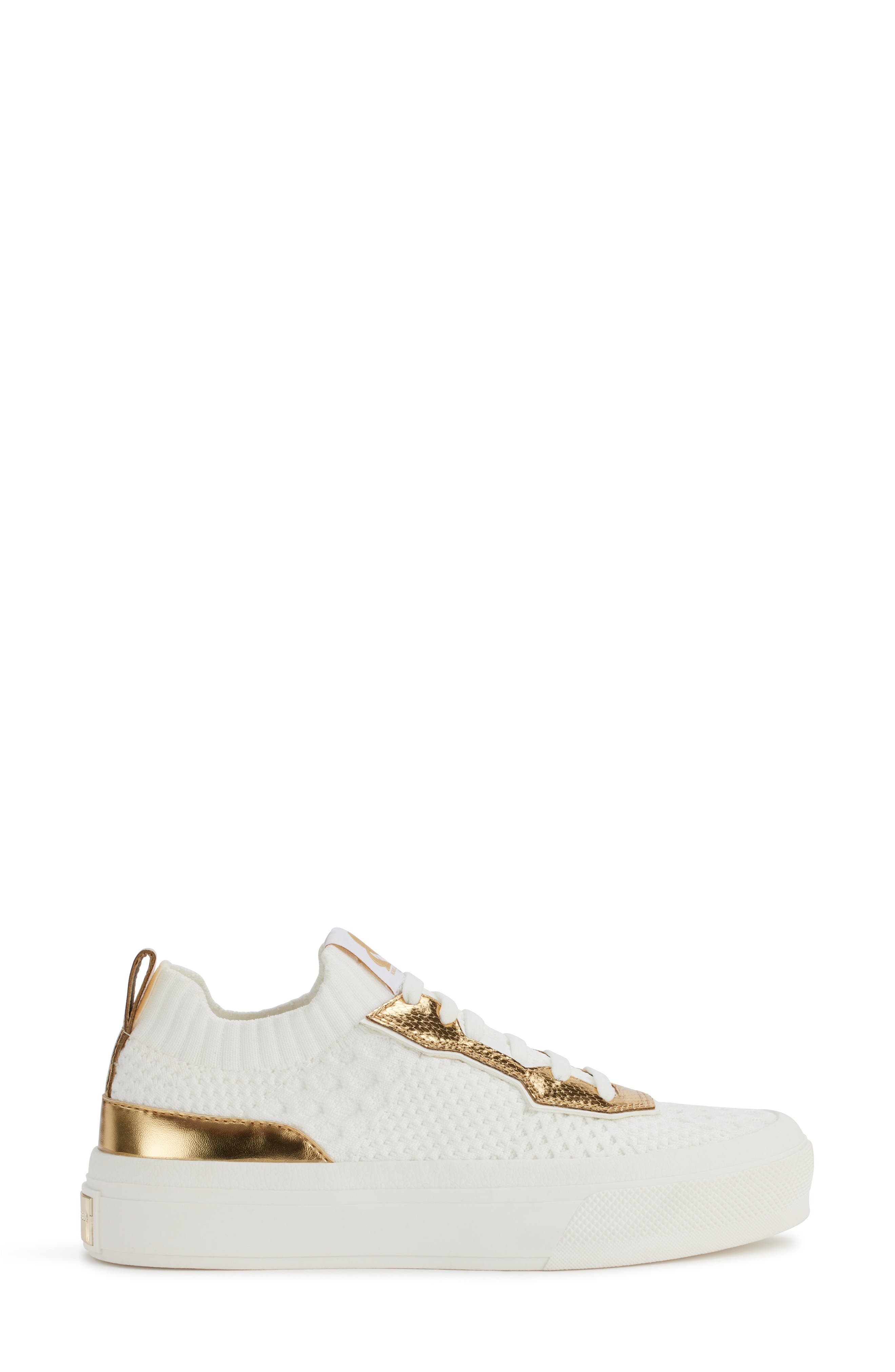 Gabby Slip-On Knit Sneaker, Alternate, color, BRIGHT WHITE/ GOLD