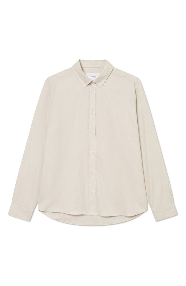 Les Deux Desert Regular Fit Cotton Button-Down Shirt, Alternate, color, Ivory