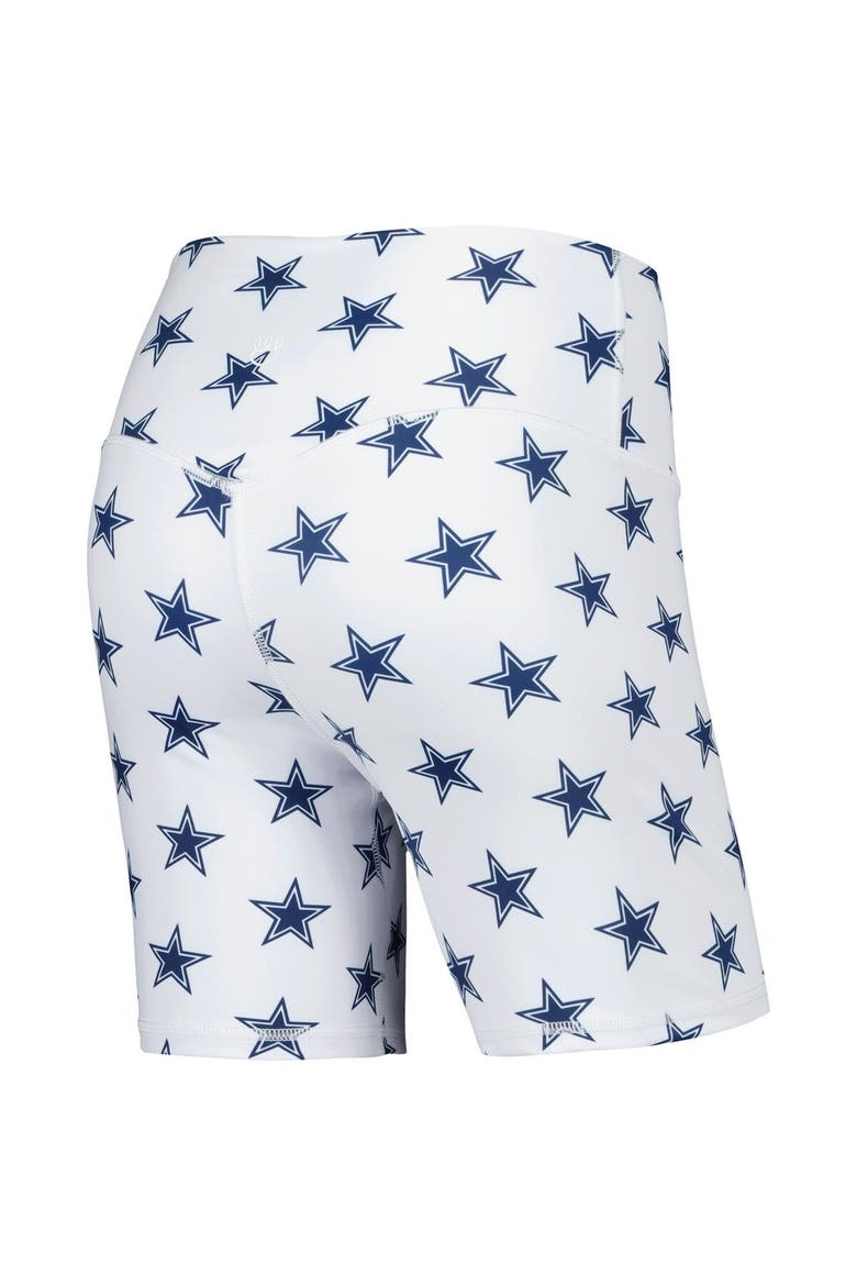 Women's White Dallas Cowboys Allover Print Biker Shorts, Alternate, color, White