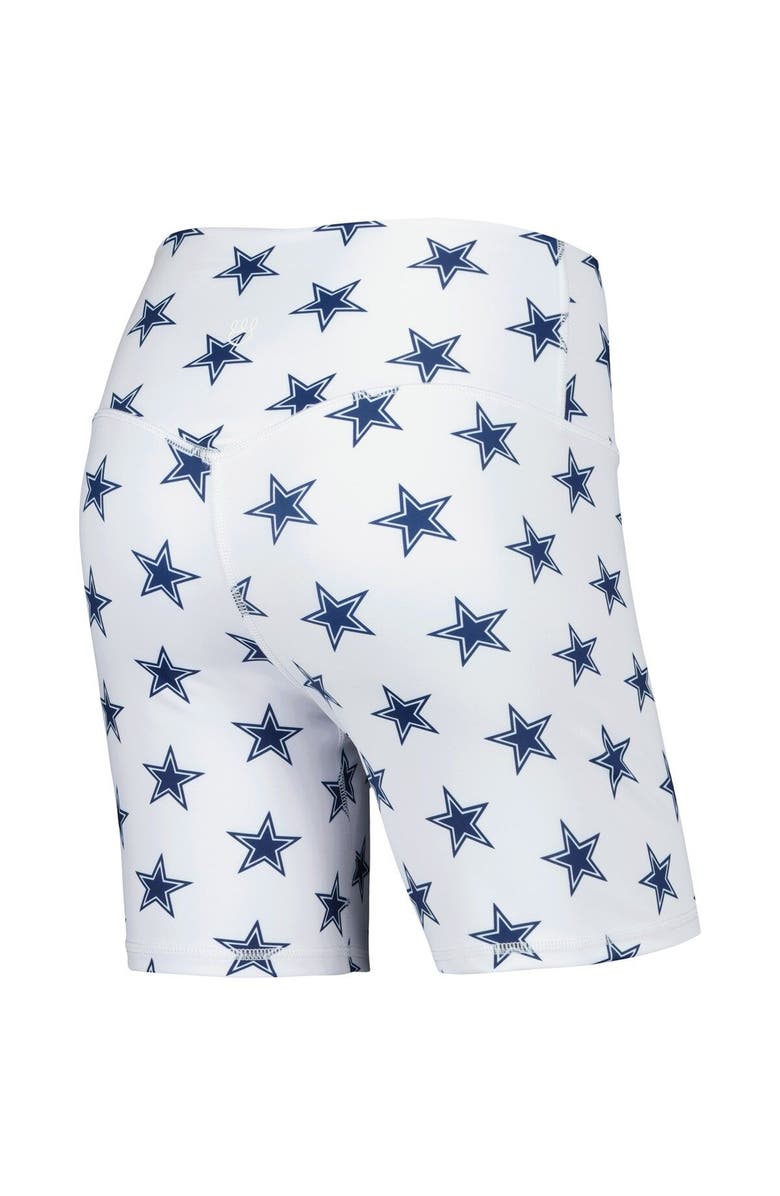 KADYLUXE Women's White Dallas Cowboys Allover Print Biker Shorts, Alternate, color, White