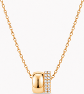 Donatello Gian Gold-Tone Pavé Double Ring Pendant Necklace