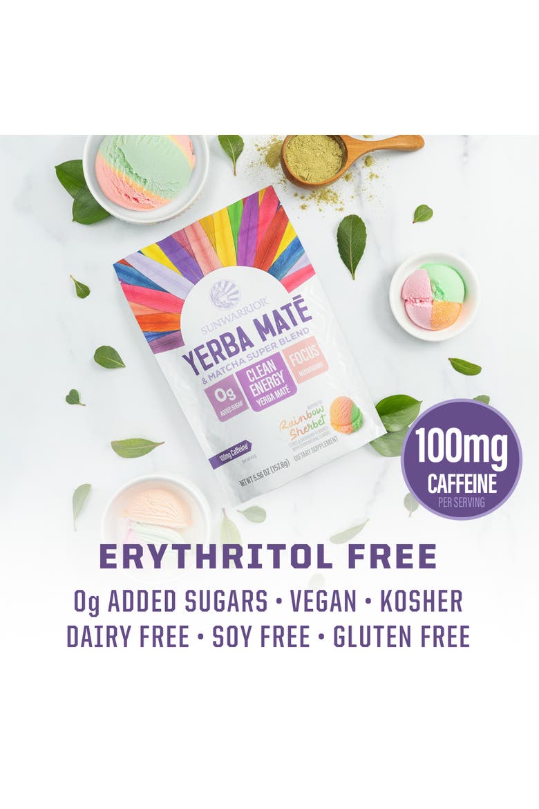 Yerba Mate Energy Powder Drink Mix, Alternate, color, Rainbow Sherbet