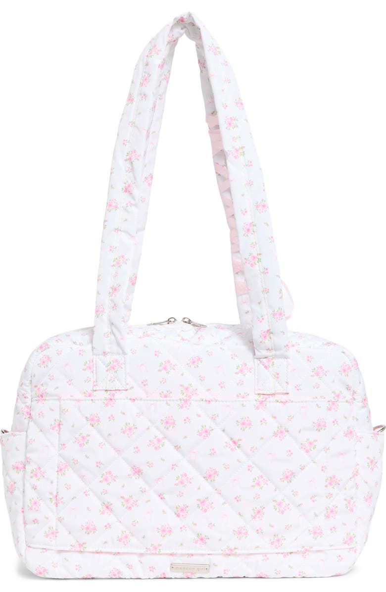 Madden Girl Quilted Duffle Bag, Alternate, color, Pink Ditsy