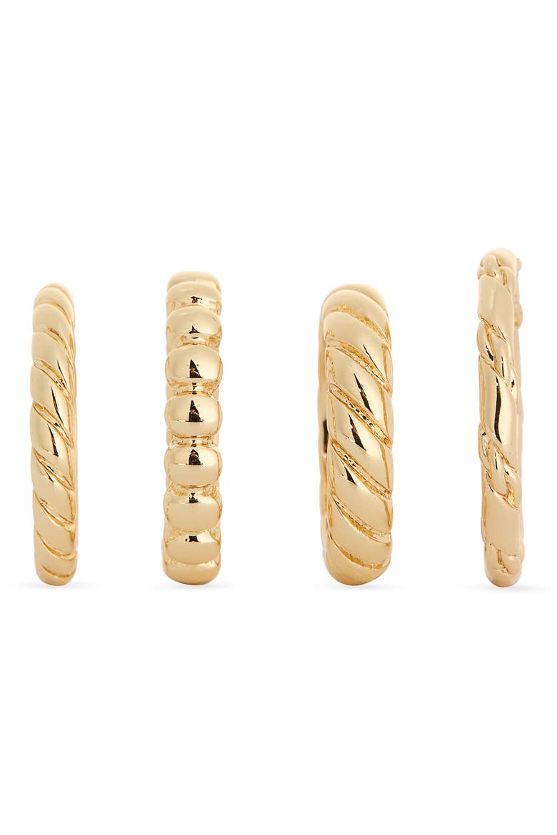 Set of 4 Twisted Band Stackable Rings, Alternate, color, GOLD