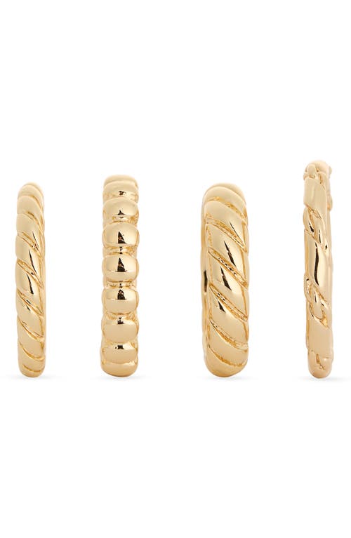 Nordstrom Rack Set Of 4 Twisted Band Stackable Rings In Gold