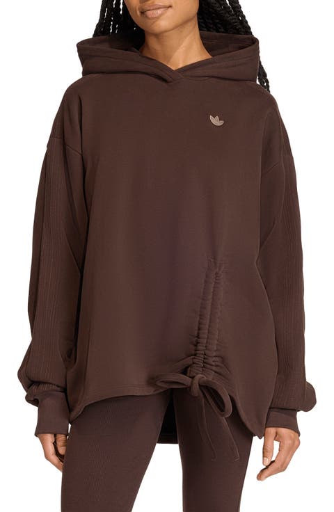 Oversize Ruched Cotton Blend Hoodie